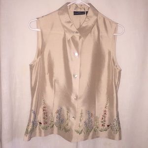 Andrea Viccaro silk blouse with embroidery